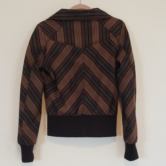 H&M Black Brown Teal Blue Unique Patterned Jacket - Picture 4 of 16